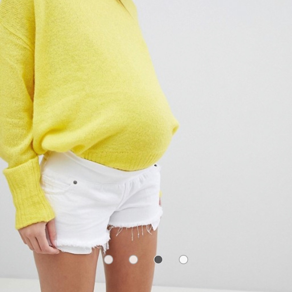 White maternity shorts